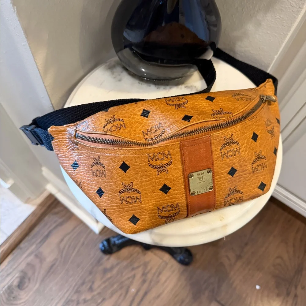 MCM Cognac Leather Belt Bag - Picture 2 of 6